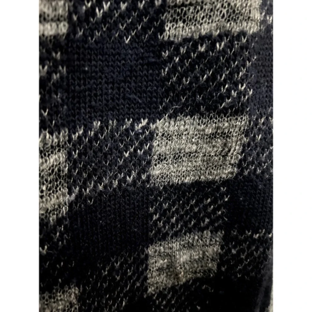 J Crew Sweater Mens Medium‎ Blue Gray Check Linen Wool Alpaca Long Sleeve Adult
